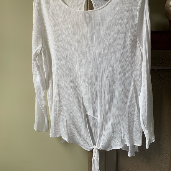 Ann Taylor white tie top - Picture 3 of 8
